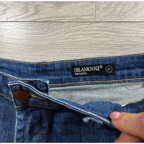 Blank NYC Fulton Distressed Roll Up Denim Shorts - Picture 6 of 15